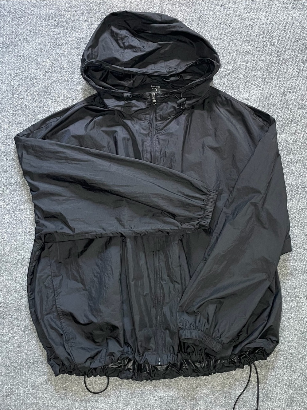 Uniqlo X Theory Black Nylon Windbreaker Adjustable Drawstrings